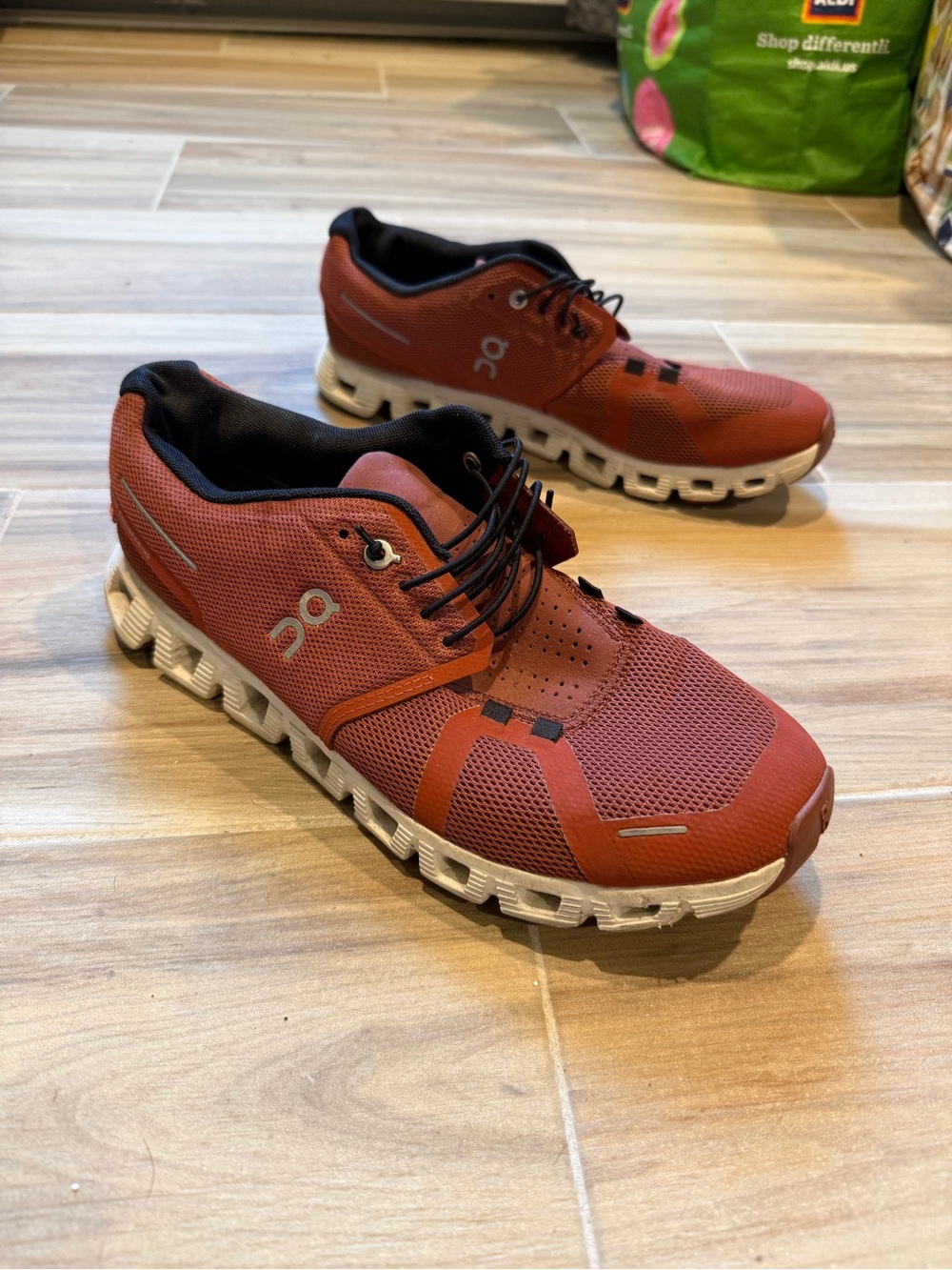 On Running Women's Athletic Shoes - Rust Orange with White Sole